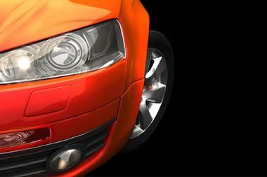 Orange car headlight