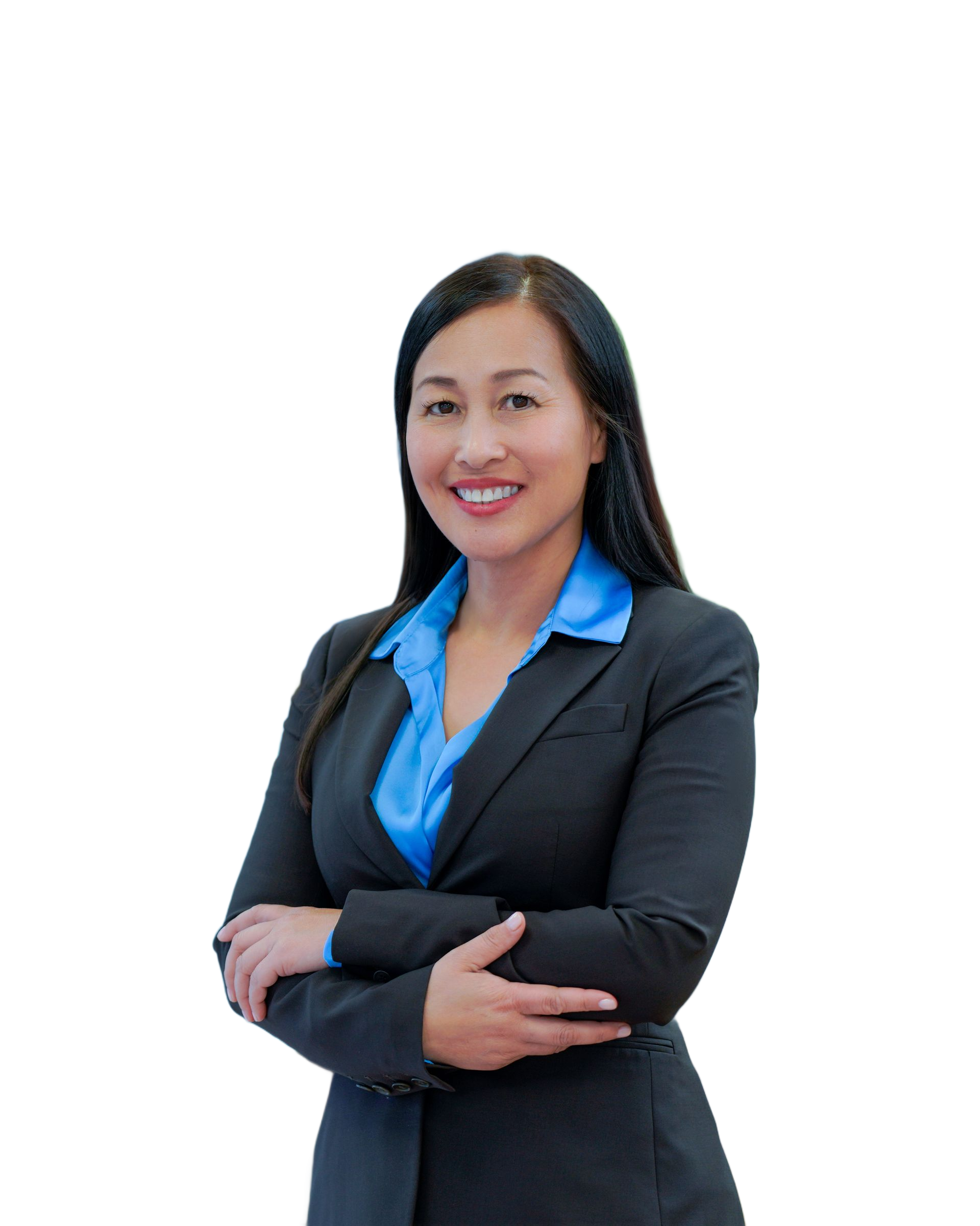 Woman in a business suit holding a folder, with insurance-related icons surrounding her.
