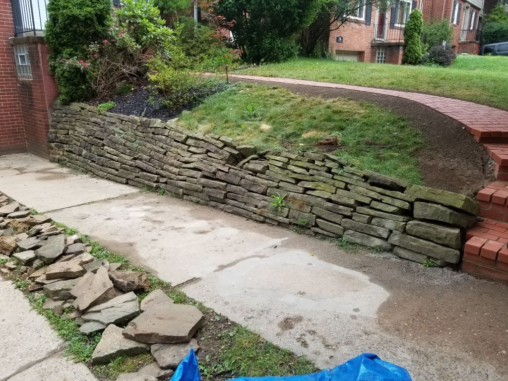 Retaining Walls Before | JMt Lebanon, PA | Michener Chimney & Masonry LLC