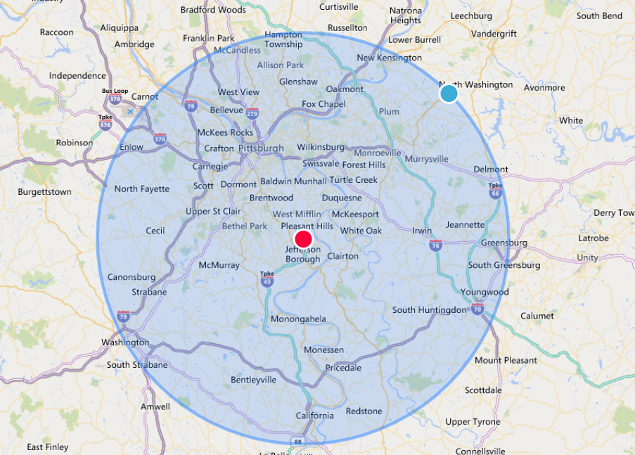Map | Jefferson Hills, PA | Michener Chimney & Masonry LLC