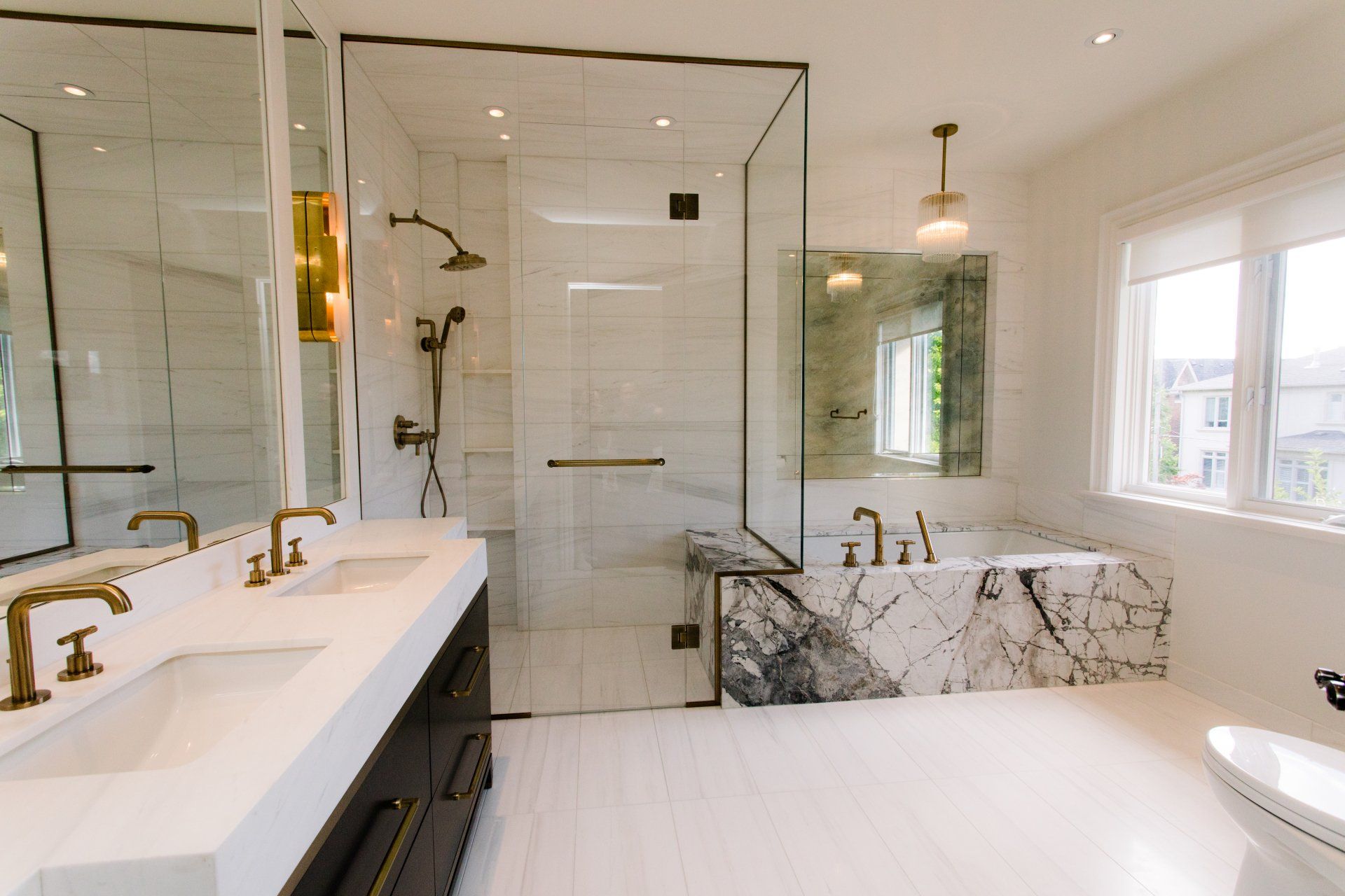 Bathroom With White Countertops — Absolute Bathrooms & Renovations in Casino, NSW