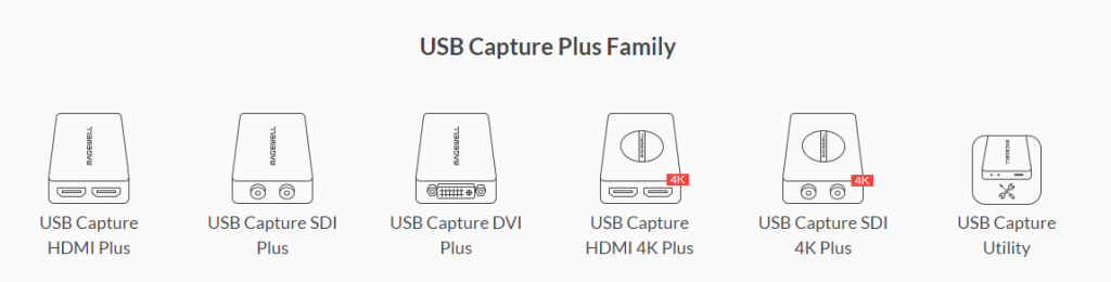 USB Capture Family of products with titles