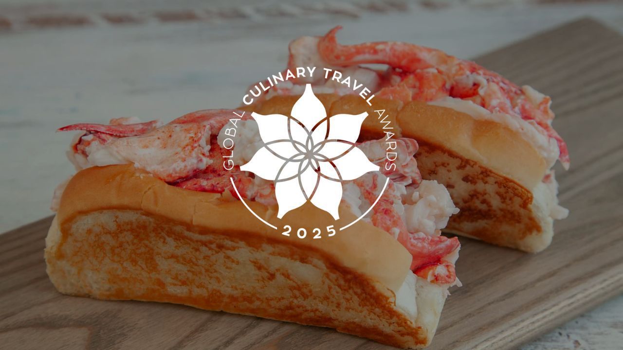 A picture of a lobster roll with the words announcing our 2025 awards semi-finalists