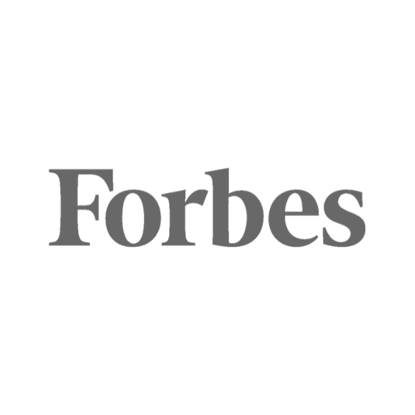 The forbes logo is gray and white on a white background.
