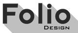 Logo Folio Design avec ombre grise.
