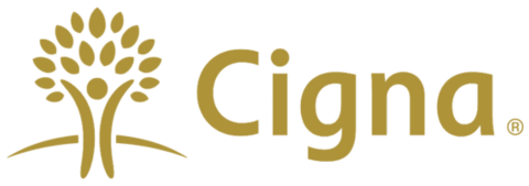 A cigna logo with a tree on it