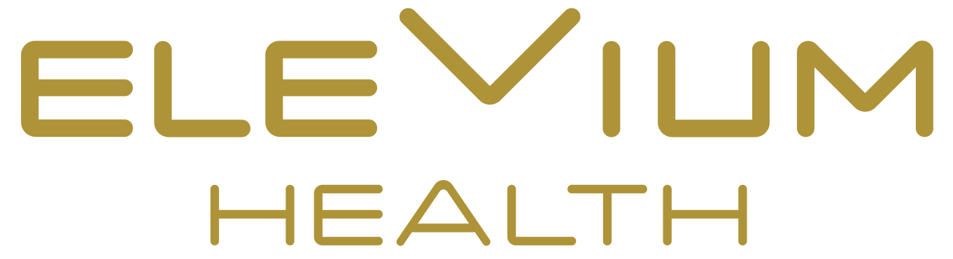 A logo for elevium health is shown on a white background.