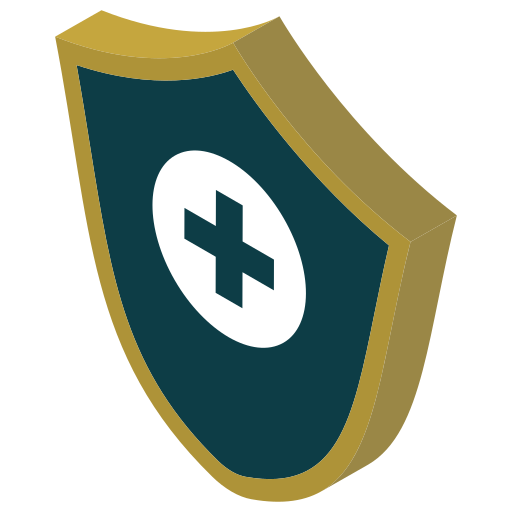 A shield with a white cross on it
