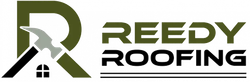 Logo for Reedy Roofing. Features a green 
