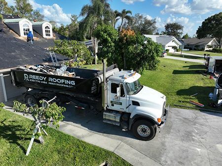 White dump truck with 