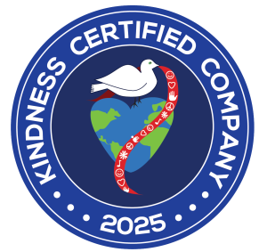 A kindness certified company logo for 2025