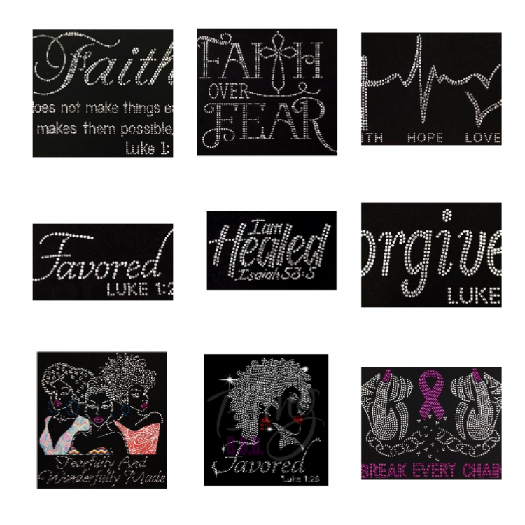 Bling Sheets: Heat Transfer Designs