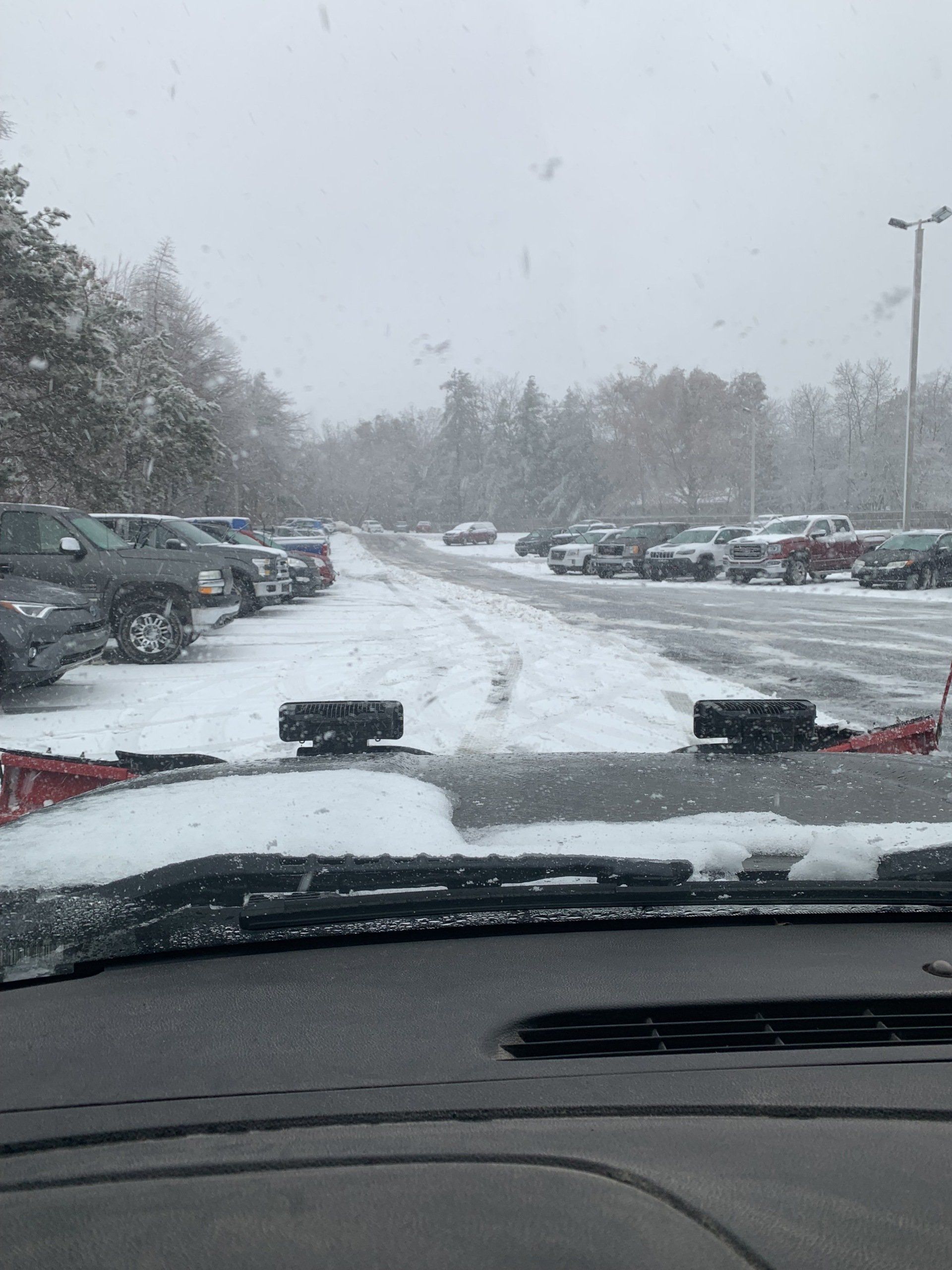 Parking Lot with Snow — Midland, MI — Maksymum Lawn and Landscaping
