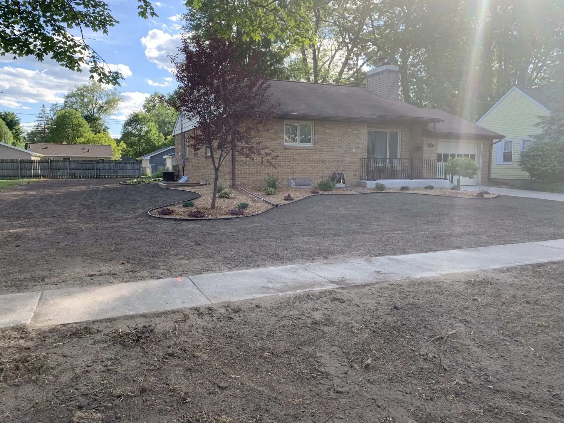 Client with Dry Land — Midland, MI — Maksymum Lawn and Landscaping