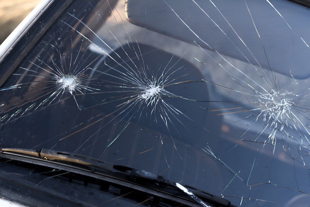 A Close Up of a Broken Windshield — High Grade Tyre and Mechanical in Toowoomba City, QLD