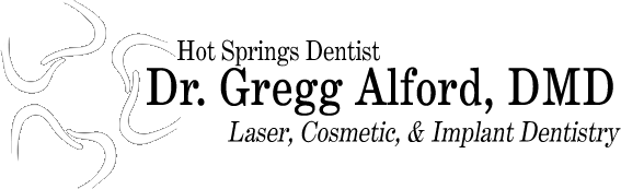 The logo for hot springs dentist dr. gregg alford , dmd laser , cosmetic , and implant dentistry