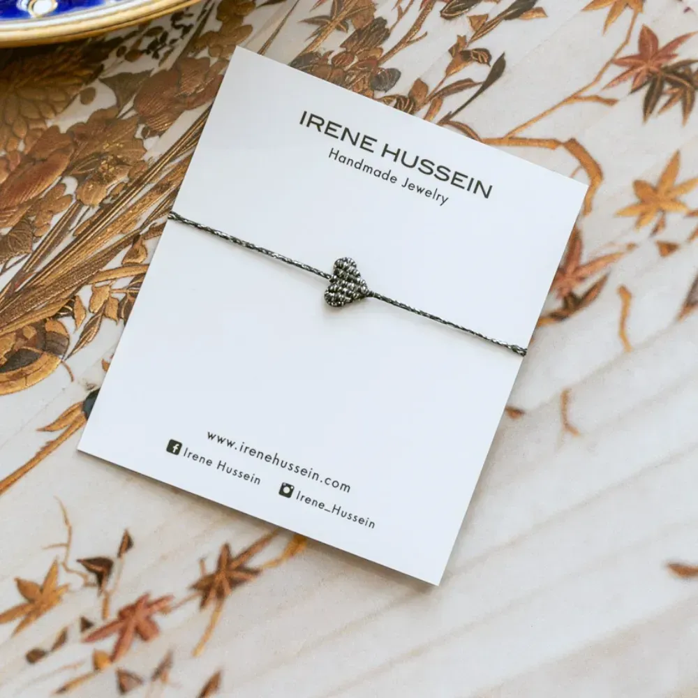 LOVE TOTAL GLITTER ARMBAND BLACKSILVER  (klein)