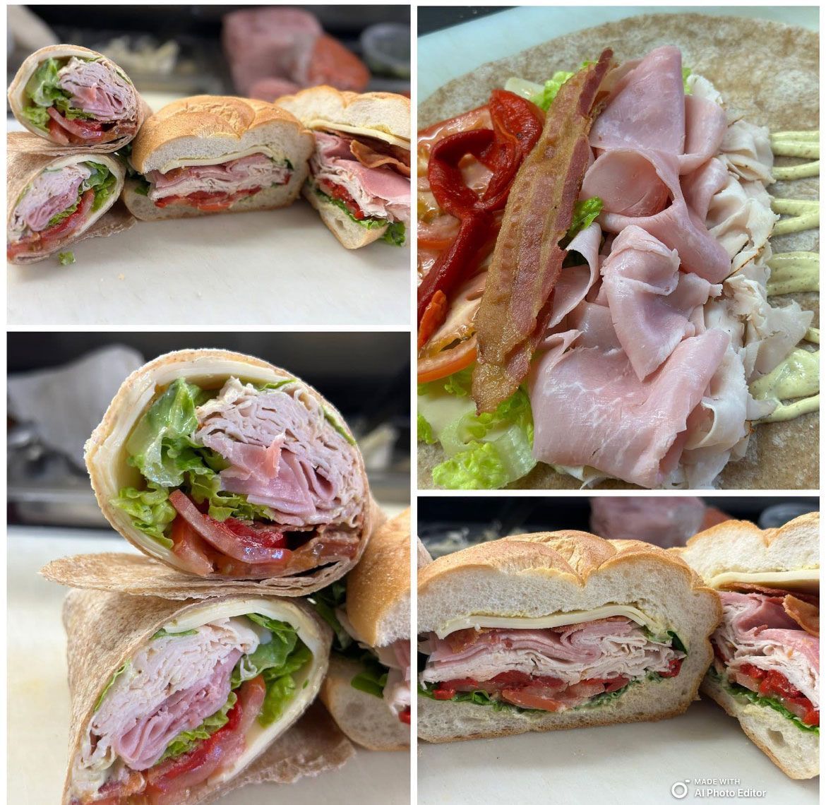 Collage of sandwiches and wraps
