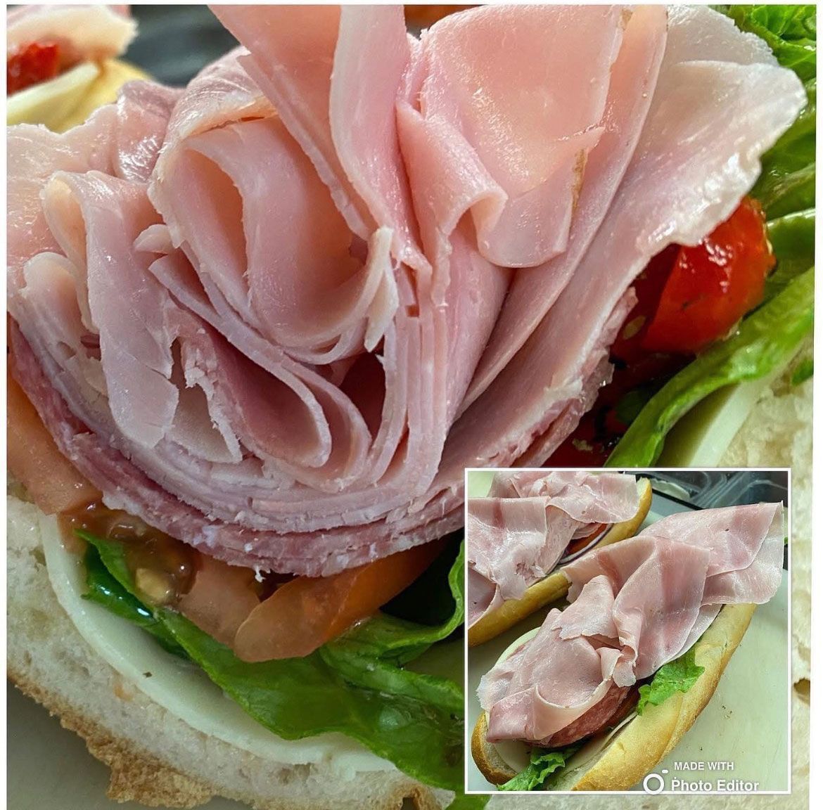 Sub sandwich with ham