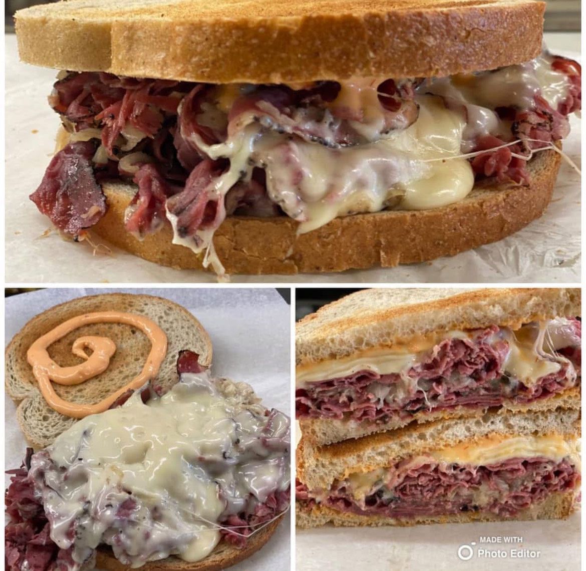 Reuben sandwich with corned beef