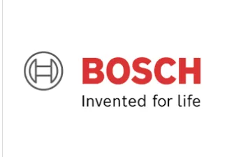 Bosch logo with the company name in red and tagline "Invented for life".