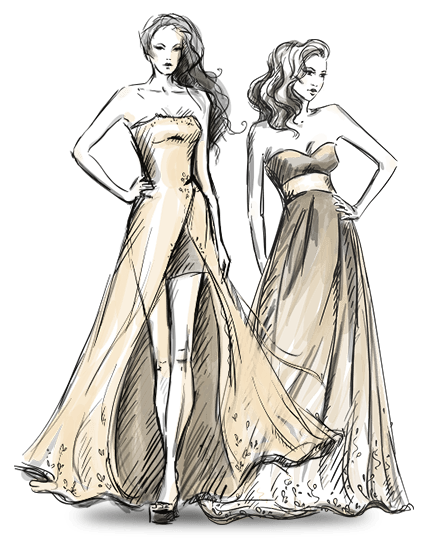 graphic of 2 ladies well dressed
