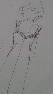 custom designed dress sketch