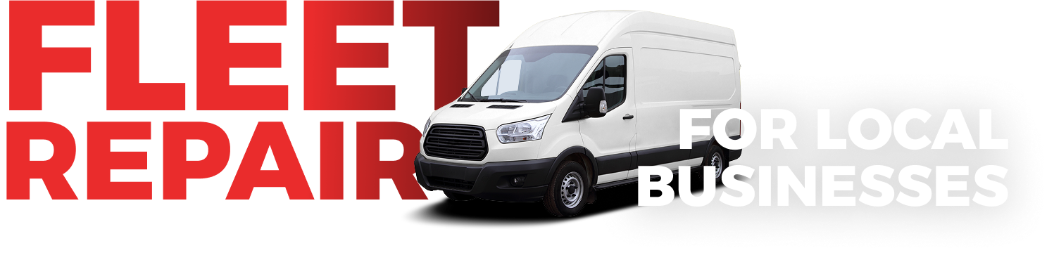 A white van is sitting in front of the word fleet | Paul Campanella's Auto Centers