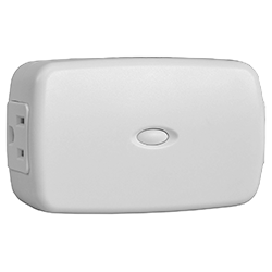 A white box with a button on the side of it.