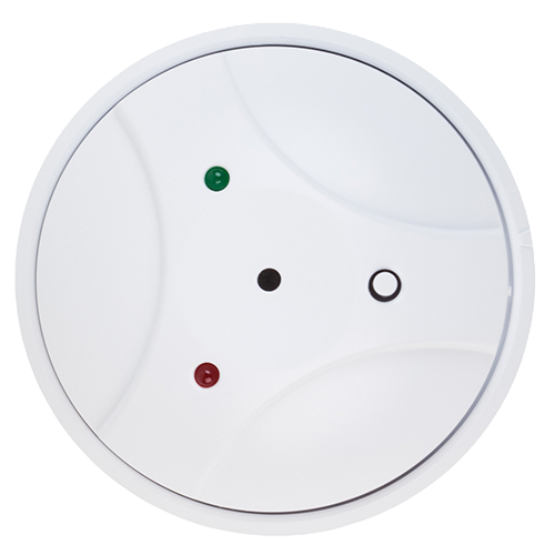 A white circle with three lights on it