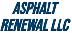 A blue and white logo for asphalt renewal llc