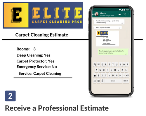 A phone with a carpet cleaning estimate on it.