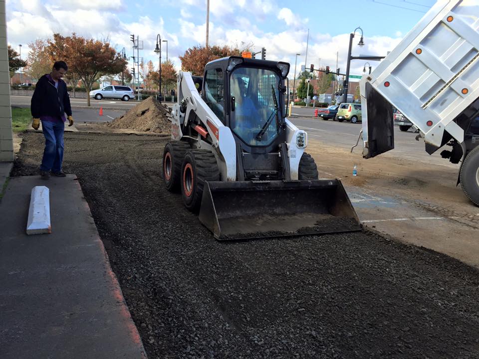 A Road Roller Fixing Concrete — Portland, OR — Oregon Paving Co.