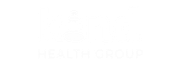 White logo for Kind Health Group featuring a stylized house icon above the company name.