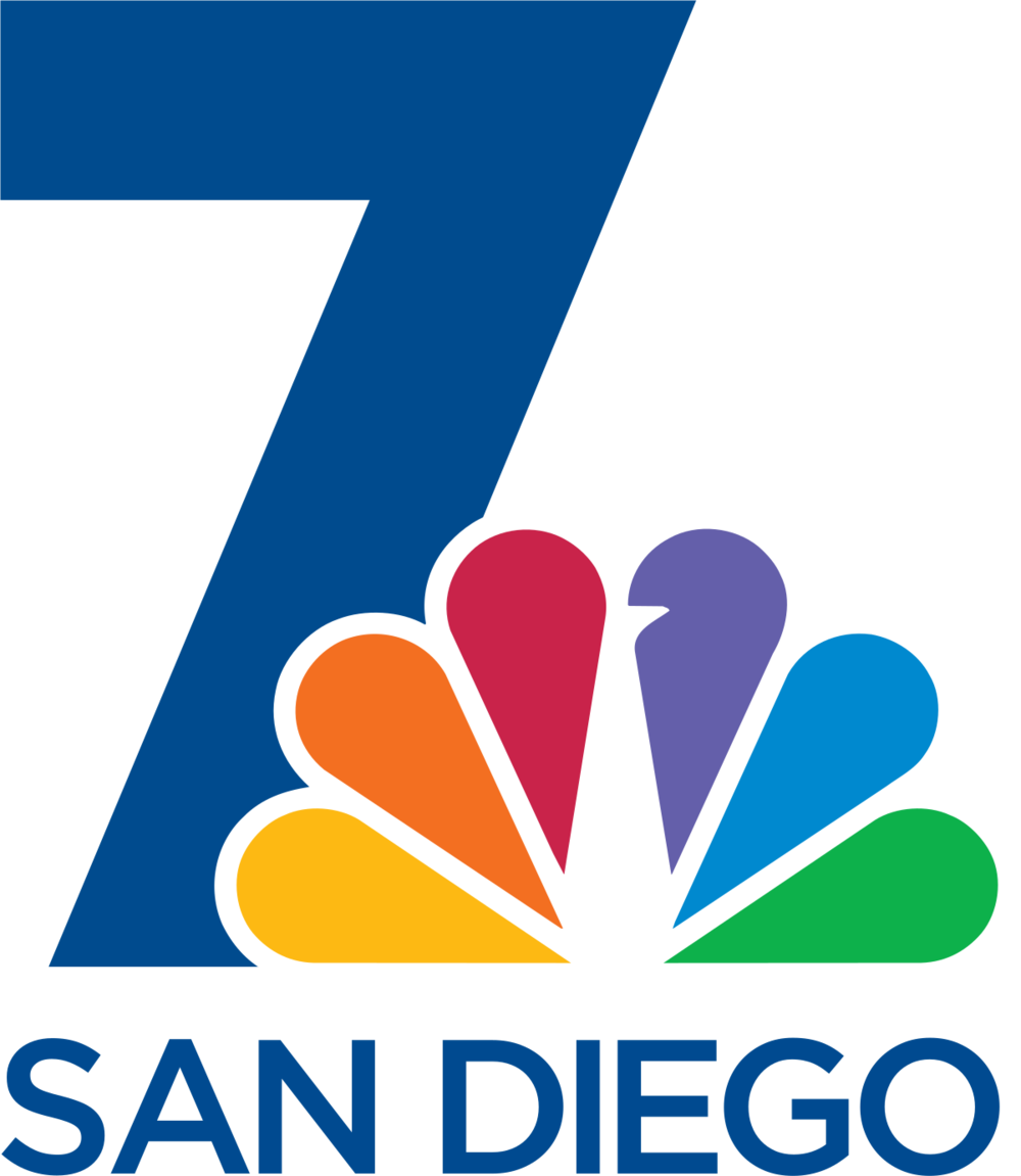 Logo for NBC 7 San Diego: Blue "7" with NBC peacock and "San Diego" text.