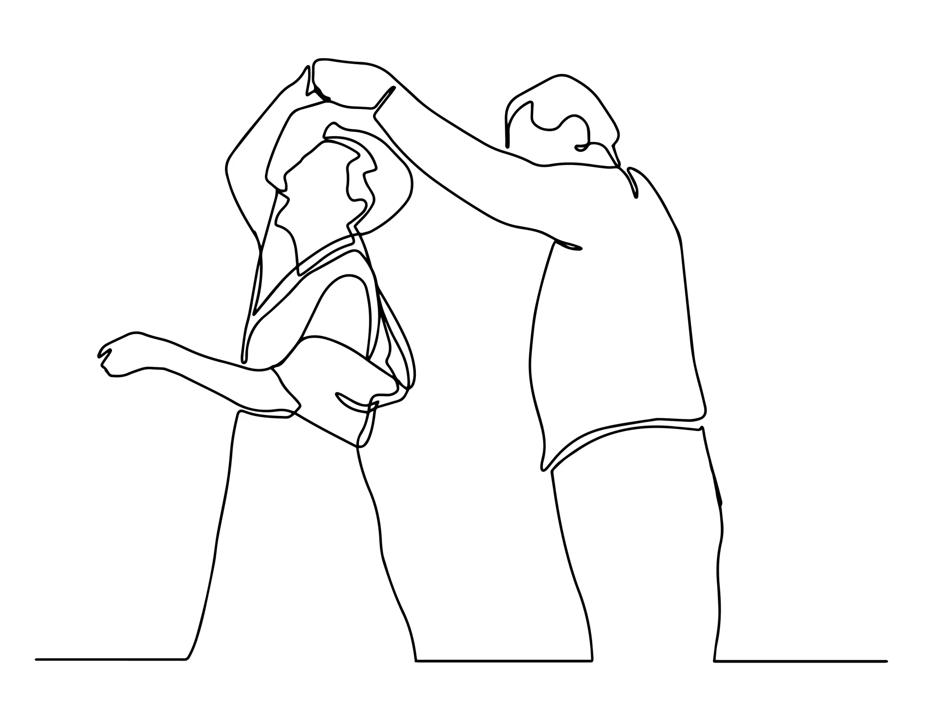 Vector art of a couple dancing together.