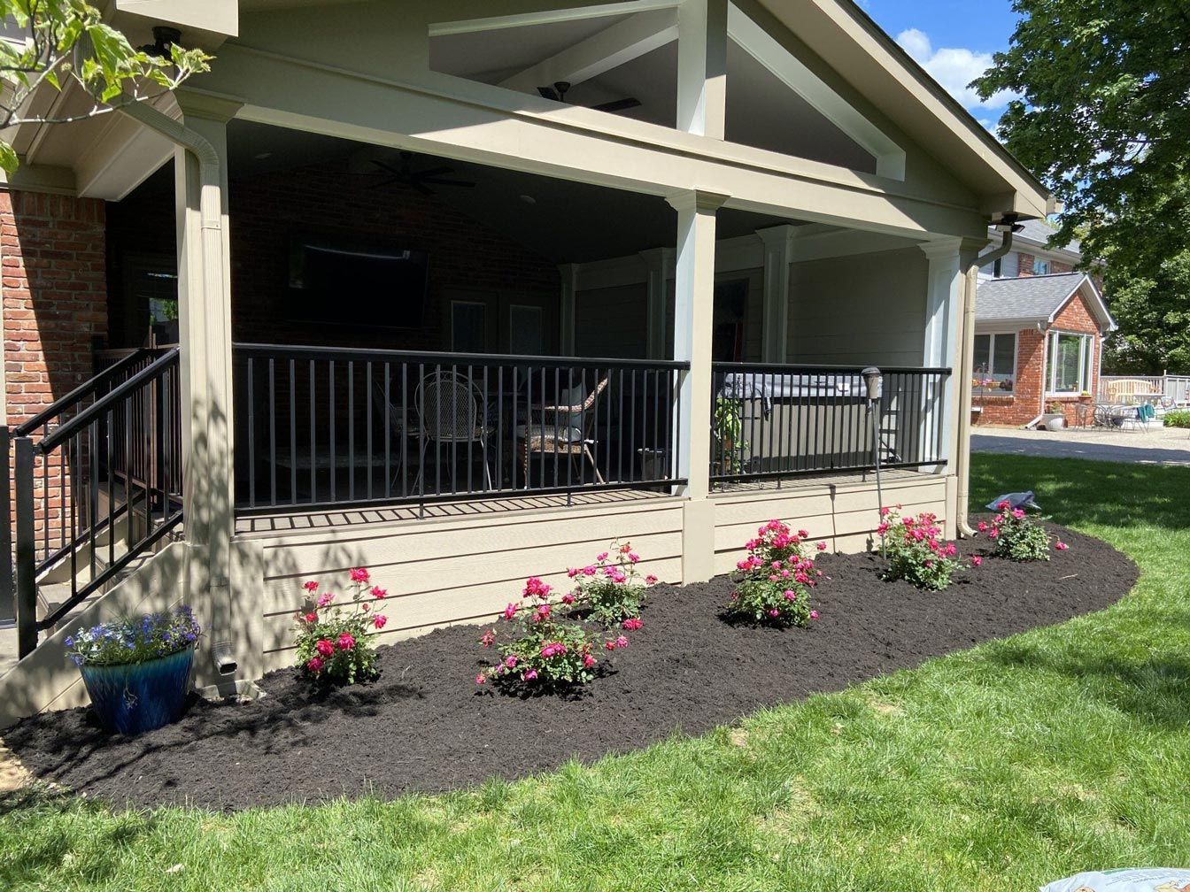 House Porch With Flowers In Front — Louisville, KY — Titan Landscape Group