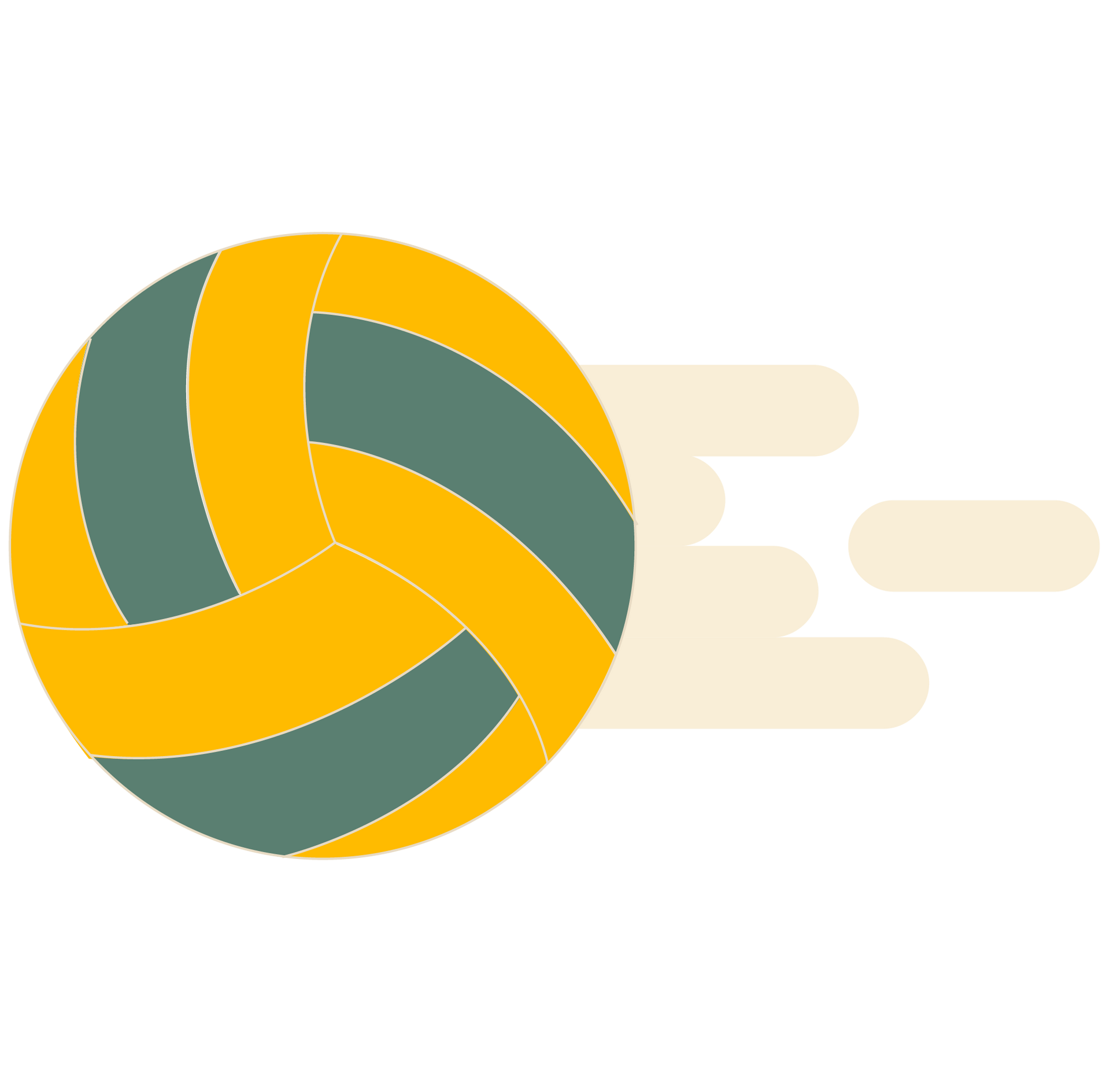 A yellow and green volleyball is flying in the air.