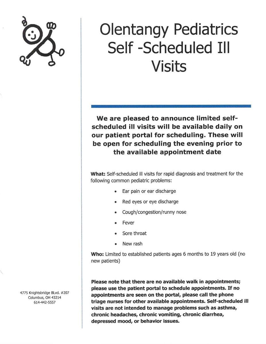 Olentangy Pediatrics Self Schedule — Columbus, OH — Olentangy Pediatrics Inc