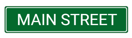Green rectangular street sign with the words 