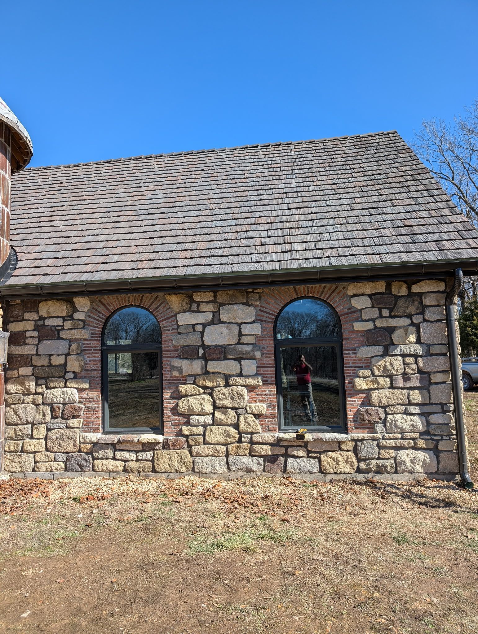 A regal looking home where new gutters were installed
