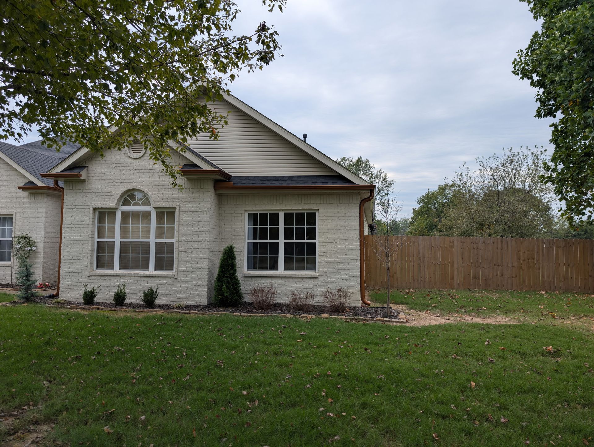 A home where new gutters were installed
