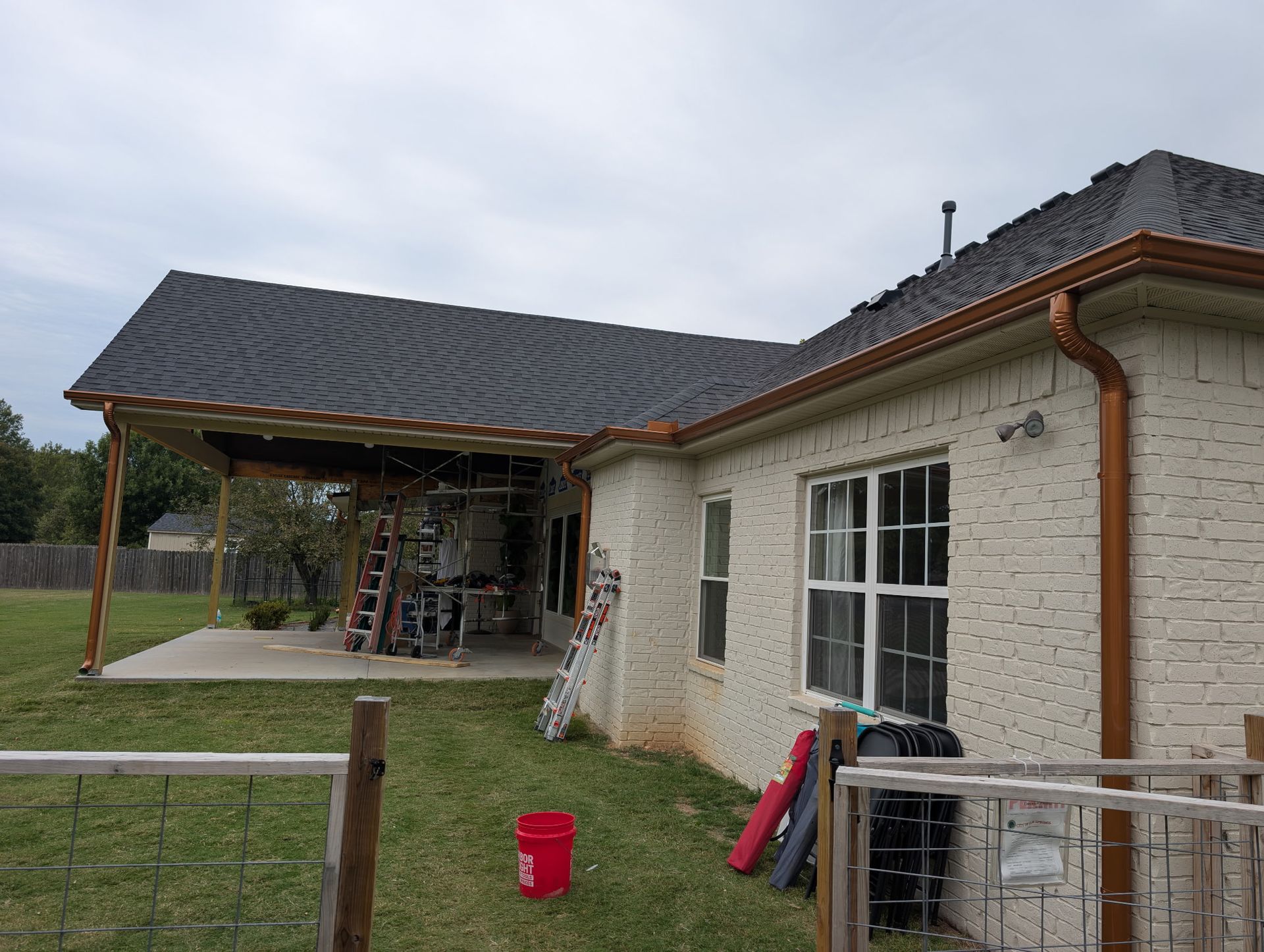 ANother view of a home where new gutters were installed