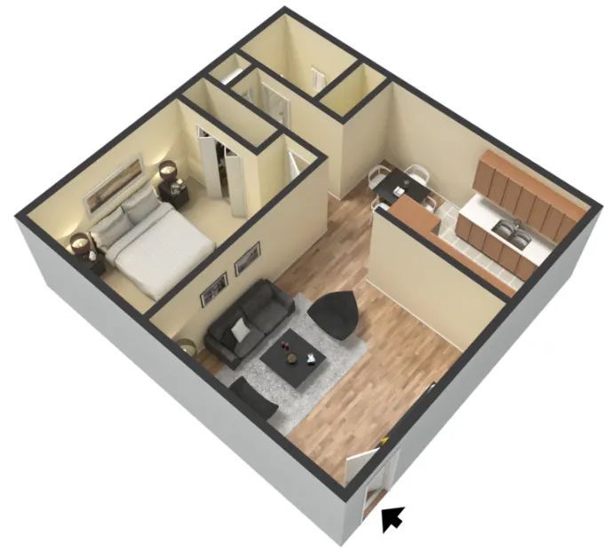 1 bedroom 1 bathroom floor plan