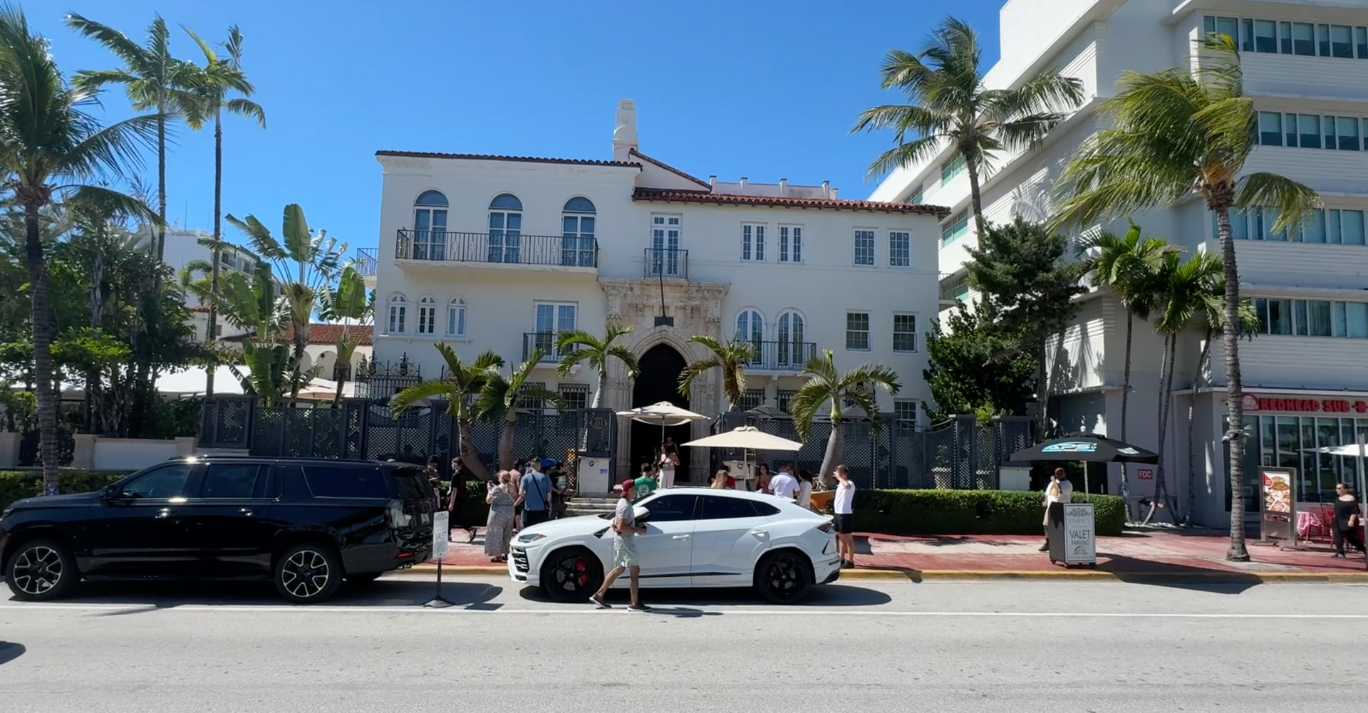 A photo of the Versace Mansion during one of our 3 walking tours with Miami Architecture Tour . 