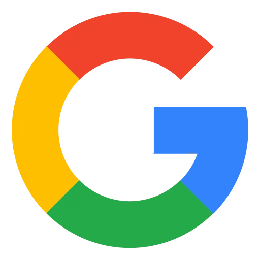 A colorful google logo on a white background