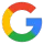 A colorful google logo on a white background