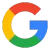 A colorful google logo on a white background