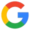 A colorful google logo on a white background