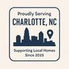 Proudly Serving Charlotte, NC Logo for Charlotte, NC, featuring skyline, map pin, and text